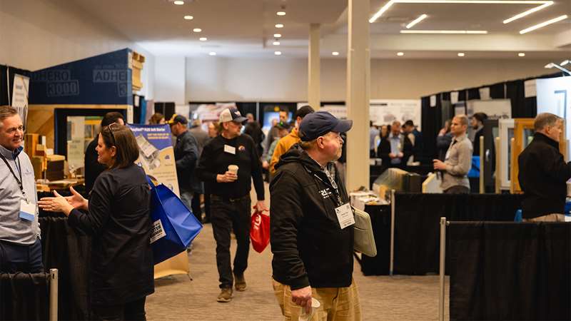 Photo of the busy trade show area