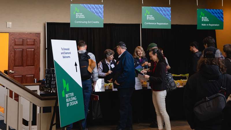 A photo of registrants and staff at the BBD 2025 registration table