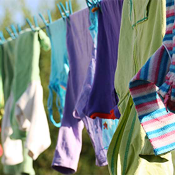 clothes on a clothesline