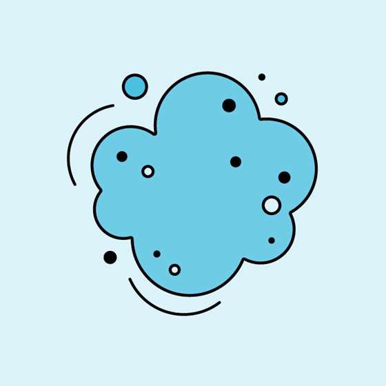 A graphic of a dust mote