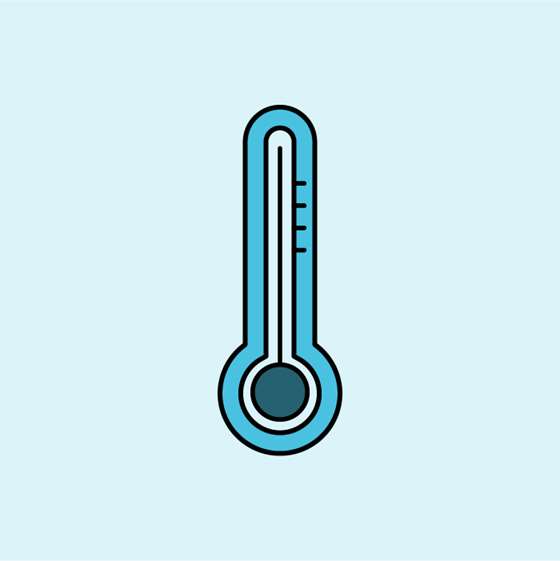 A graphic of a thermometer