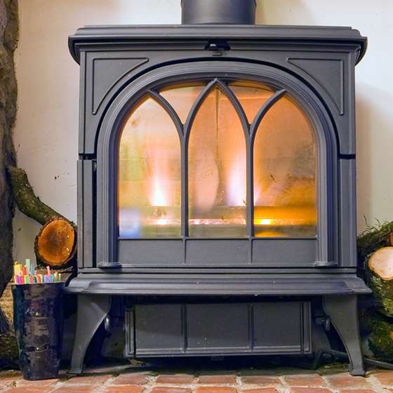 A wood stove