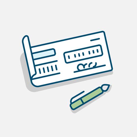 Icon of a check