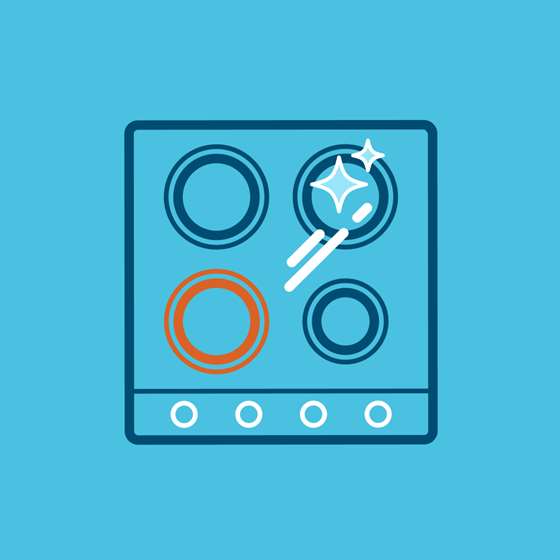 ilustration of an electric stovetop from above 