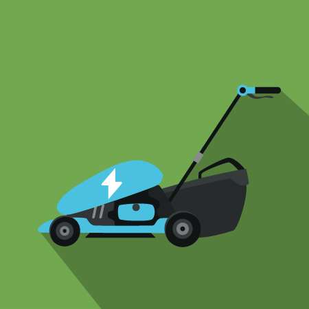 icon of a green lawn mower