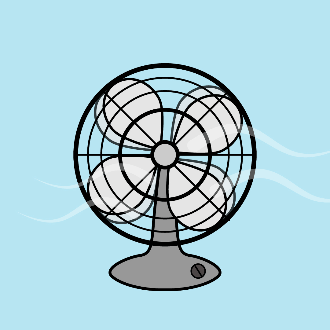 round metal room fan 