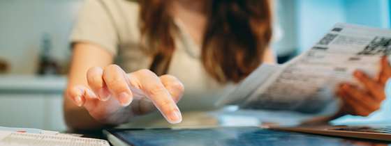 woman with calculator