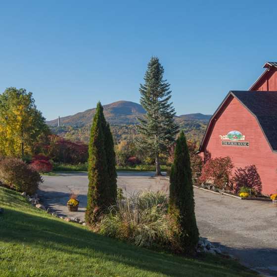 The exterior of the Publyk House with foliage in the background