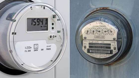 Image of a smart electric meter next to an analogue electric meter