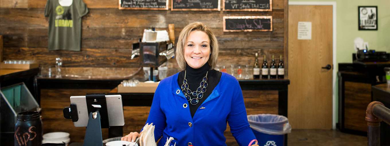 Andrea Gagner standing at the 14th Star bar