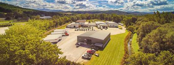 aerial photo of manufacturing building on a summer day