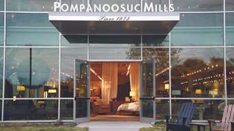 The exterior of the Pompanoosuc Mills flagship showroom in East Thetford