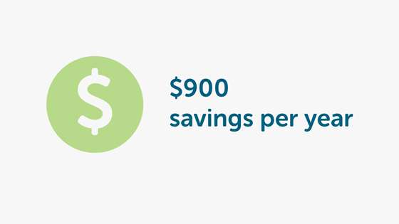 saving $900 per year