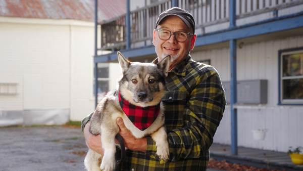 a man and his dog