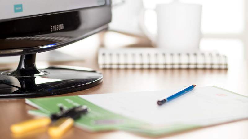 Photo of program documents on a desk