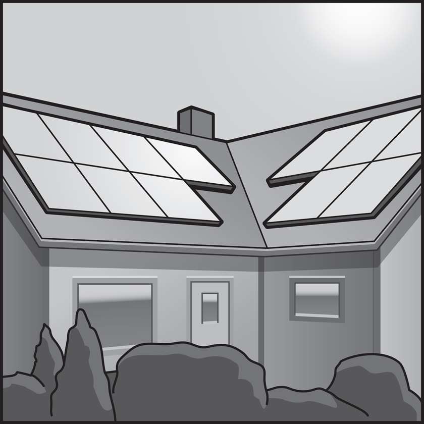 An illustration of a Solar Photovoltaic (PV)