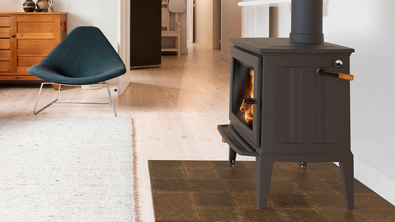EPA certified wood stove in a modern home