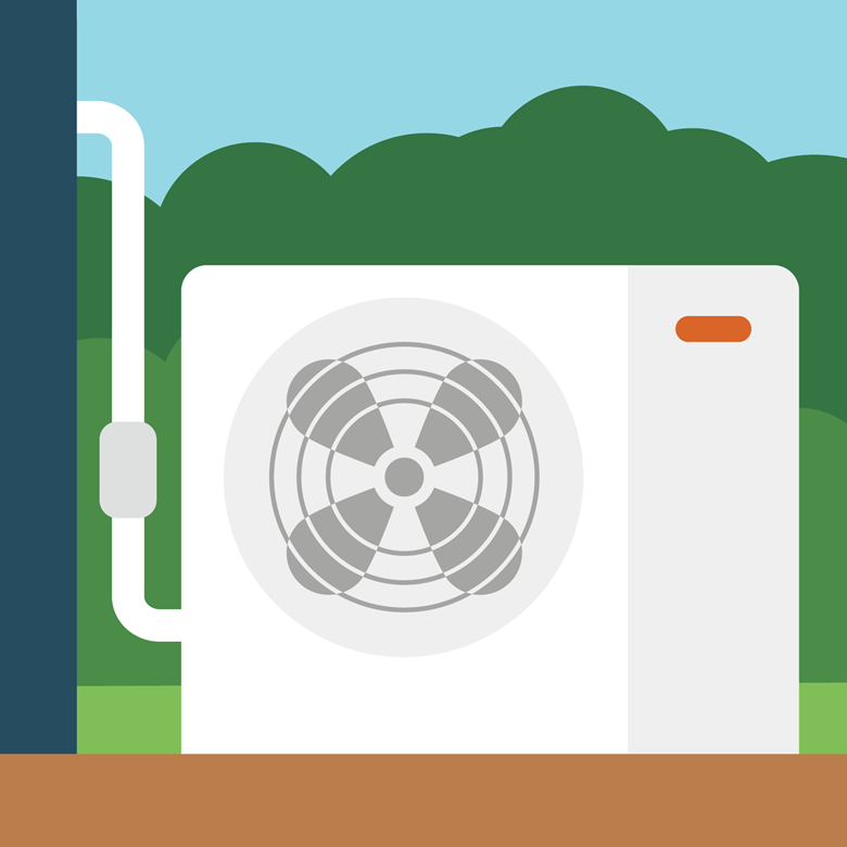 illustration of a heat pump's outdoor unit