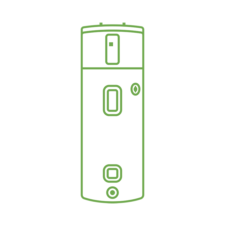 illustration of a direct fired storage water heater
