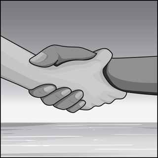 An illustration of a handshake
