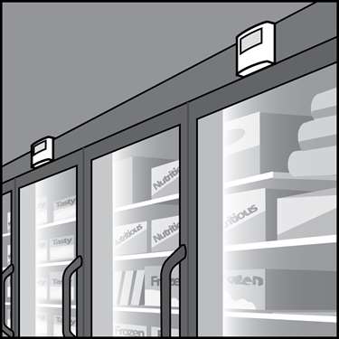 An illustration of a Refrigerator & Freezer Case Light Sensors