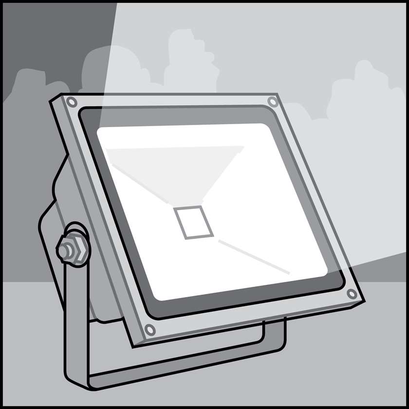 An illustration of a Outdoor LED Flood Light Fixtures