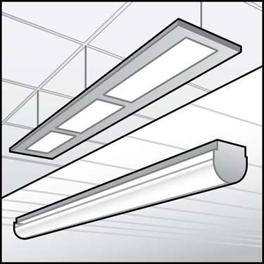 An illustration of a LED Surface & Suspended Linear Fixtures